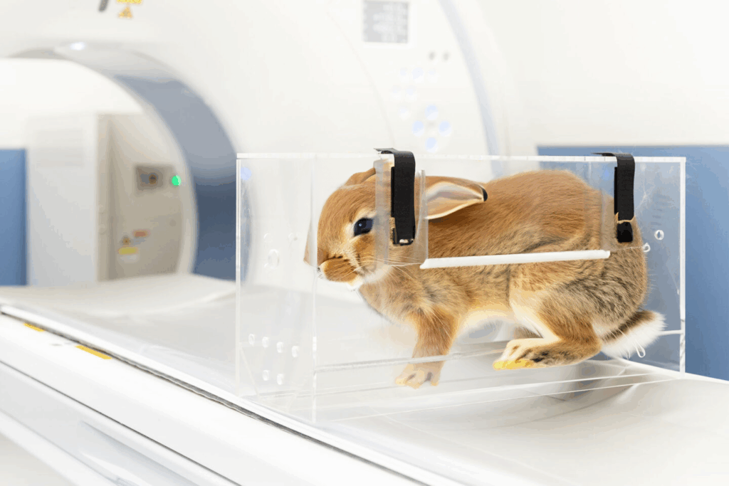 固定ポーズのウサギ